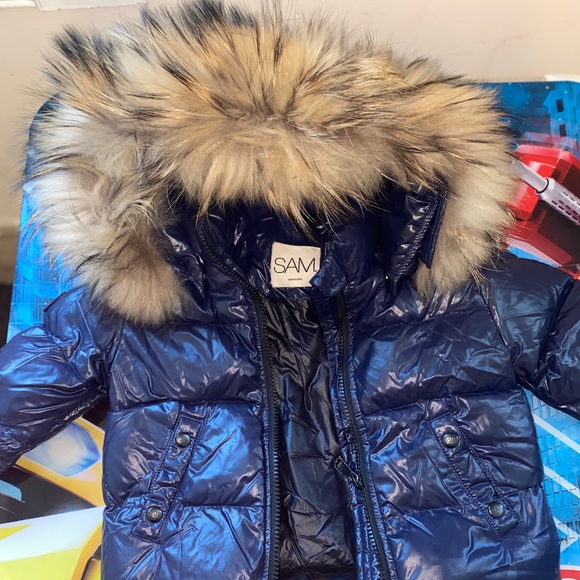 Kid dark blue Sam coat - www 